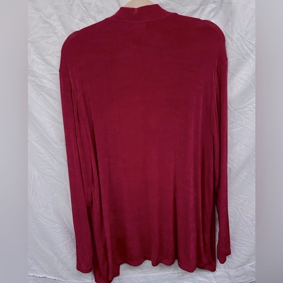 Citi Knit Vintage Red Liquid Knit Women's Cardigan sz L - Picture 4 of 6